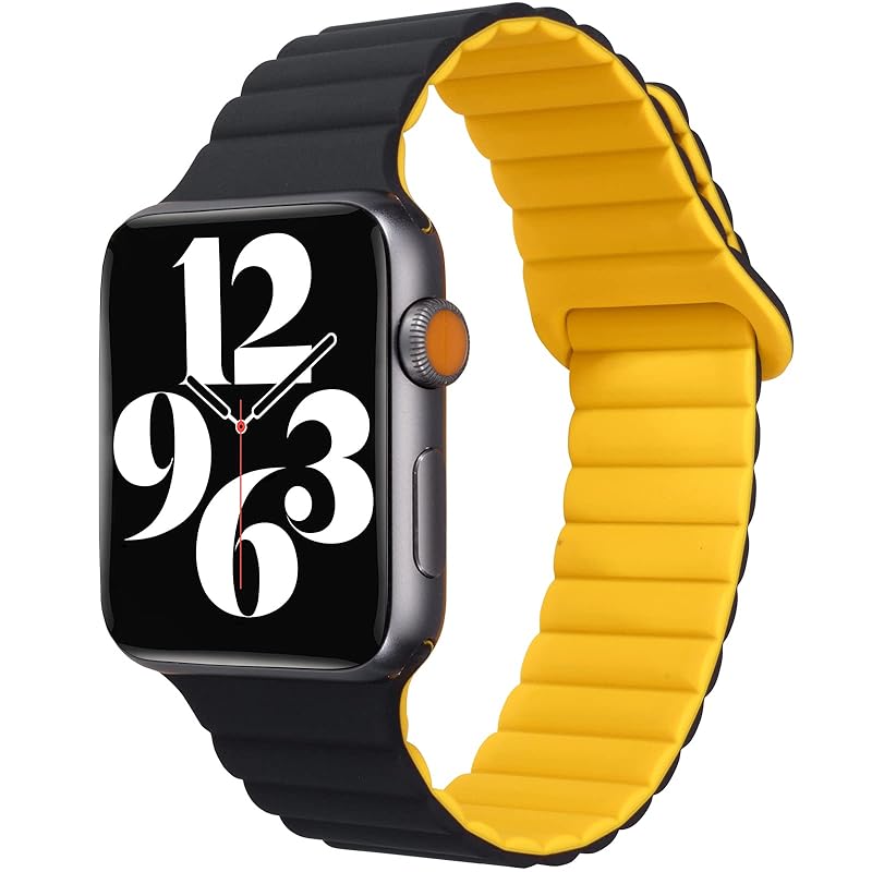 BinGeLi コンパチブル アップルウォッチ バンド シリコン 磁吸引式ループ 自由調整 Apple Watch バンド 38mm 40mm 41mm 42mm 44mm 45mm 49mm スポー