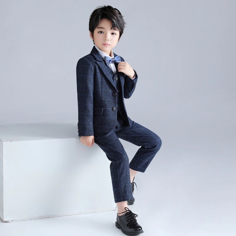 子供服 卒業式 七五三 結婚式 入学式 発表会 男の子用スーツ 5点セット 4点セット 卒業式 スーツ 入学式 スーツ キッズスーツ新作チェックスーツ3点セット男児ピアノ司会公演着ハンサムボーイドレス
