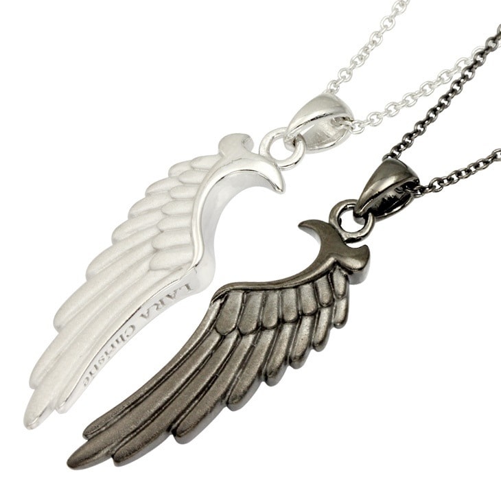 シルバー925製 ペアネックレス ヴィクトリア ペアペンダント 首回り ホワイト 40cm ブラック 50cm