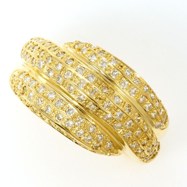 K18 18金 YG リング 指輪 18号 ダイヤ 0.92 カード鑑別書 ジュエリー 中古 141,550円