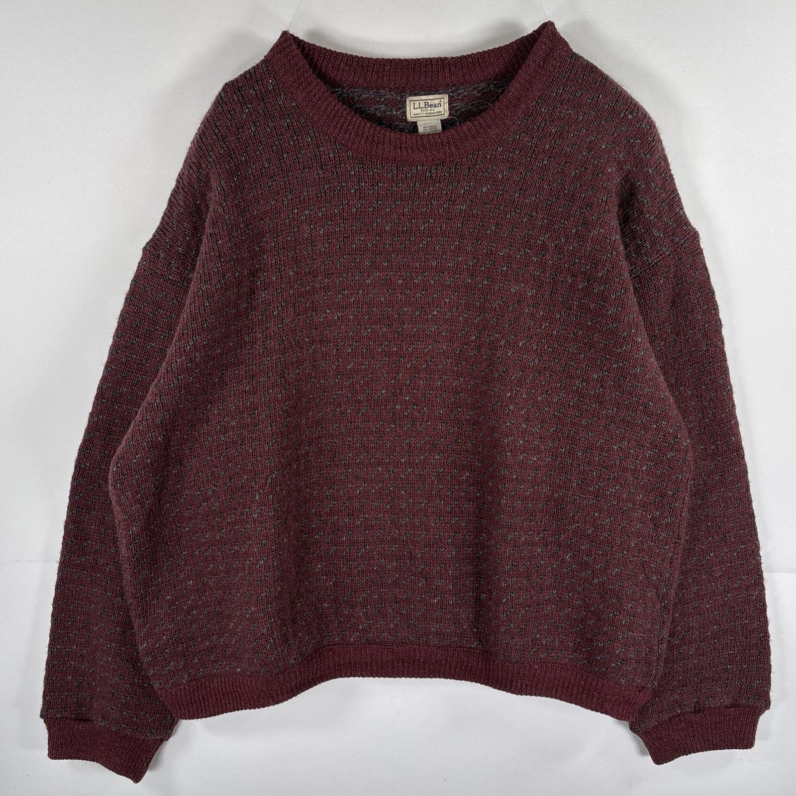 古着 90s/90年代 ウールニットセーター バーズアイ ノルウェー製 クルーネック 大きいサイズ XL レッド系 メンズ 8,613円