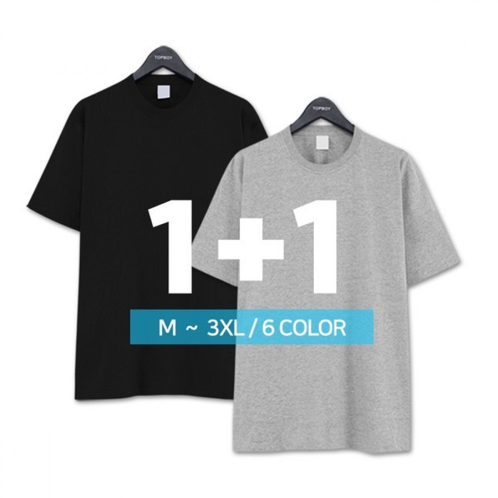 (トップボーイ) 1+1 ユニセックスプレーン 14スレッドラウンドショートスリーブTシャツ (BTBS_999) 5,208円
