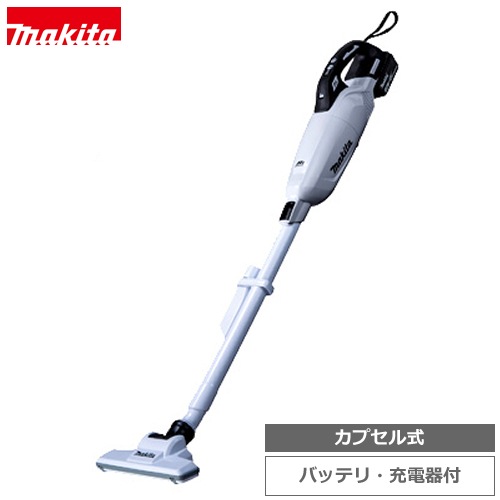 マキタ【makita】18V3.0Ah カプセル式 充電式クリーナ 白 掃除機 コードレススティッククリーナー CL284FDRFW【電池充電器付き】