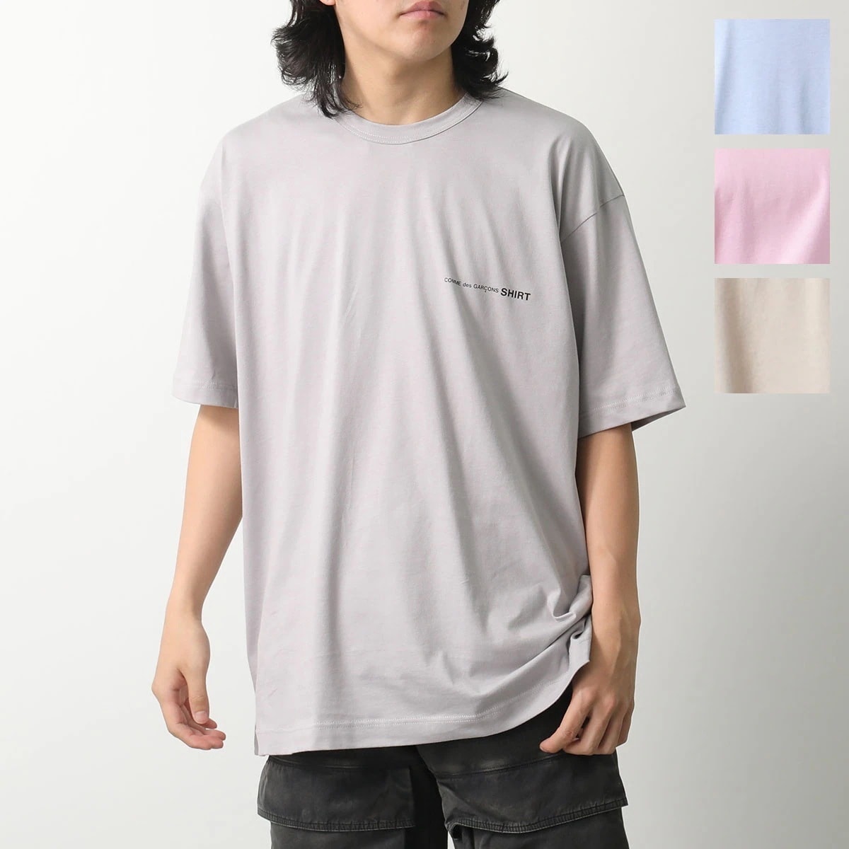 COMME des GARCONS SHIRT コムデギャルソン Tシャツ FO-T023-S25 メンズ レディース 半袖 コットン クルーネック ロゴプリント カラー4色