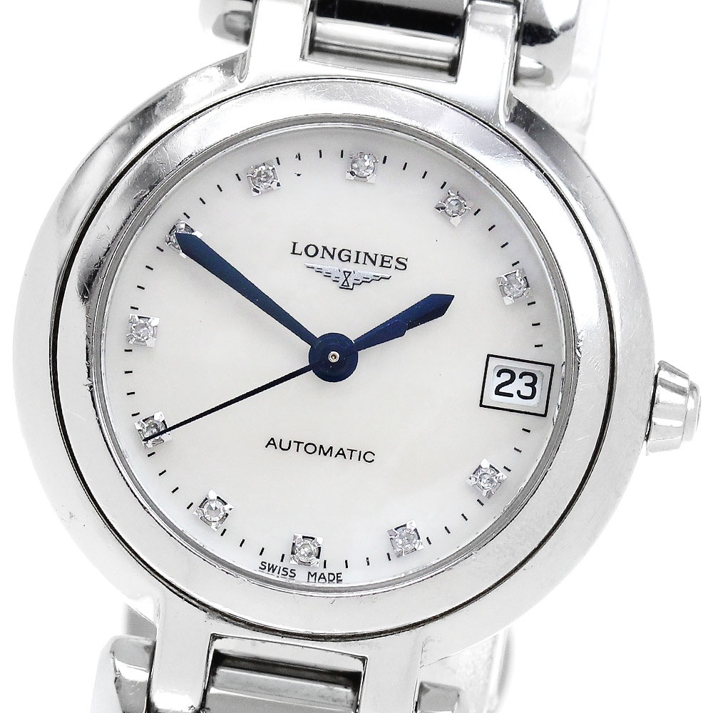 ロンジン LONGINES L8.111.4 プリマルナ デイト 11Pダイヤ 自動巻き レディース _848516【中古】