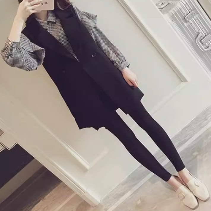 2点セット レディース トップス ジャケット シャツ ブラウス ベスト セットアップ アンサンブル 上着 羽織 前開き ロング 襟付き ベルト ウエストマーク ベルト付き かわいい 大人可愛い