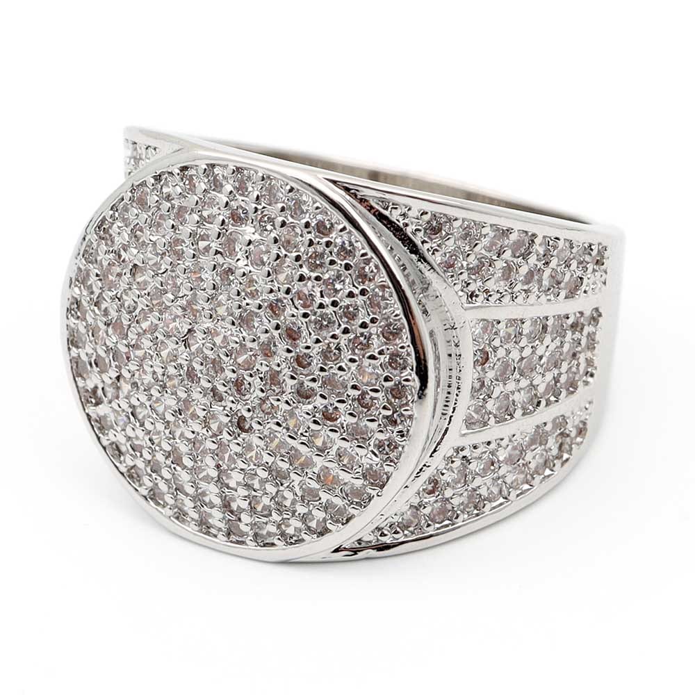 パヴェCZ丸型印台リング [r292-silver] 5,148円