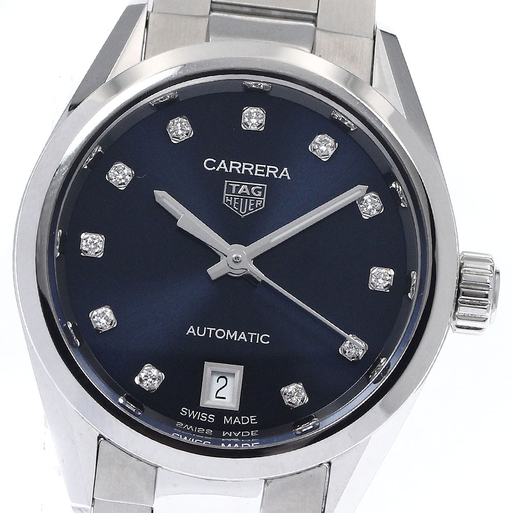 タグホイヤー TAG HEUER WBN2413.BA0621 カレラ キャリバー9 11P 自動巻き レディース 美品 箱・保証書付き_900269【中古】