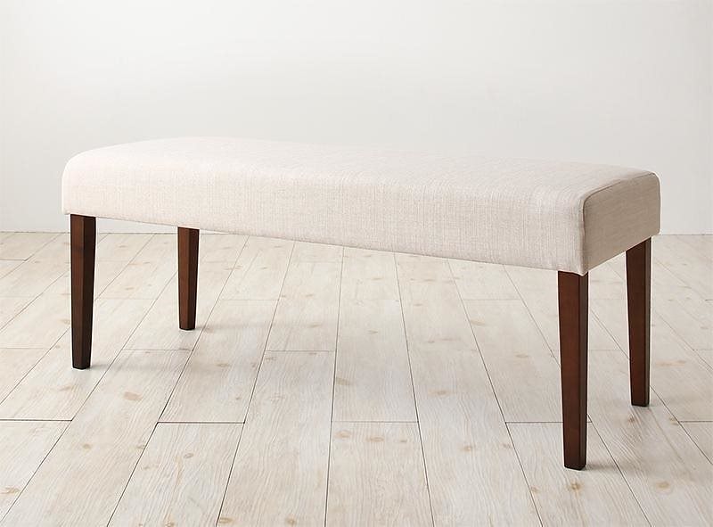 天然木と自然なカラー クッション材入り シンプルベンチ [Natul]ナチュル 2人掛け [脚色]ブラウン [座面色]ベージュ