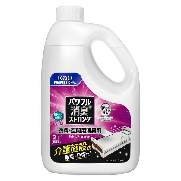 （まとめ買い）パワフル消臭 衣料/空間用消臭剤 ハーバルグリーンの香り 業務用詰替2L 447197 [x3]