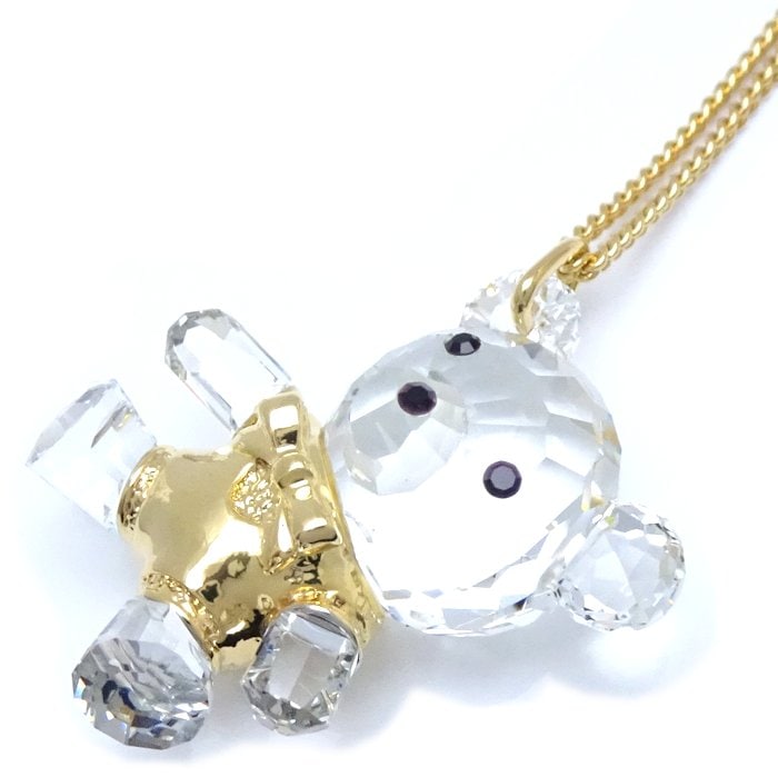 クリスタル ネックレス くまモチーフ GP ゴールドメッキ /293283【中古】