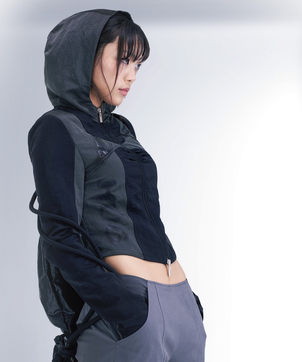 【HUGYOURSKIN】 SHIRRING WIND BREAKER : 2COLOR