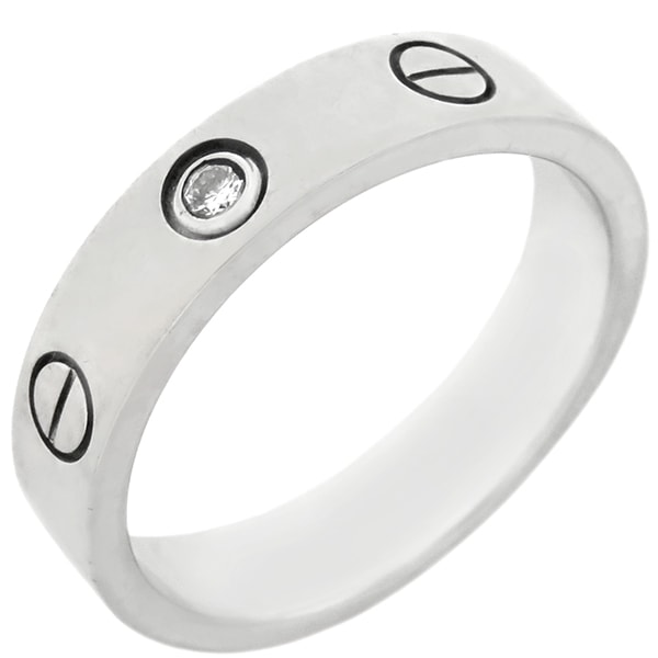 カルティエ Cartier リング 指輪 ミニラブリング 1Pダイヤ K18WG ダイヤモンド ホワイトゴールド #49(JP9) LOVE Ring 750 18K WG 18金 9号 B40505 60,446円