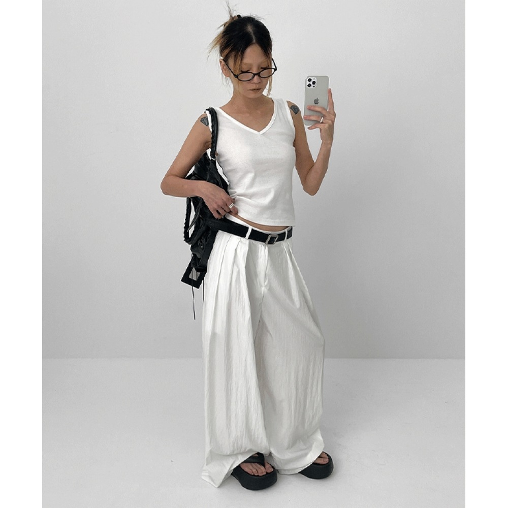 ブラックアップベンチルピントックサマーワイドスラックス