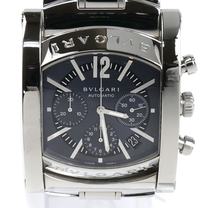 BVLGARI ブルガリ アショーマ クロノグラフ 腕時計 自動巻き AA48SCH メンズ 中古