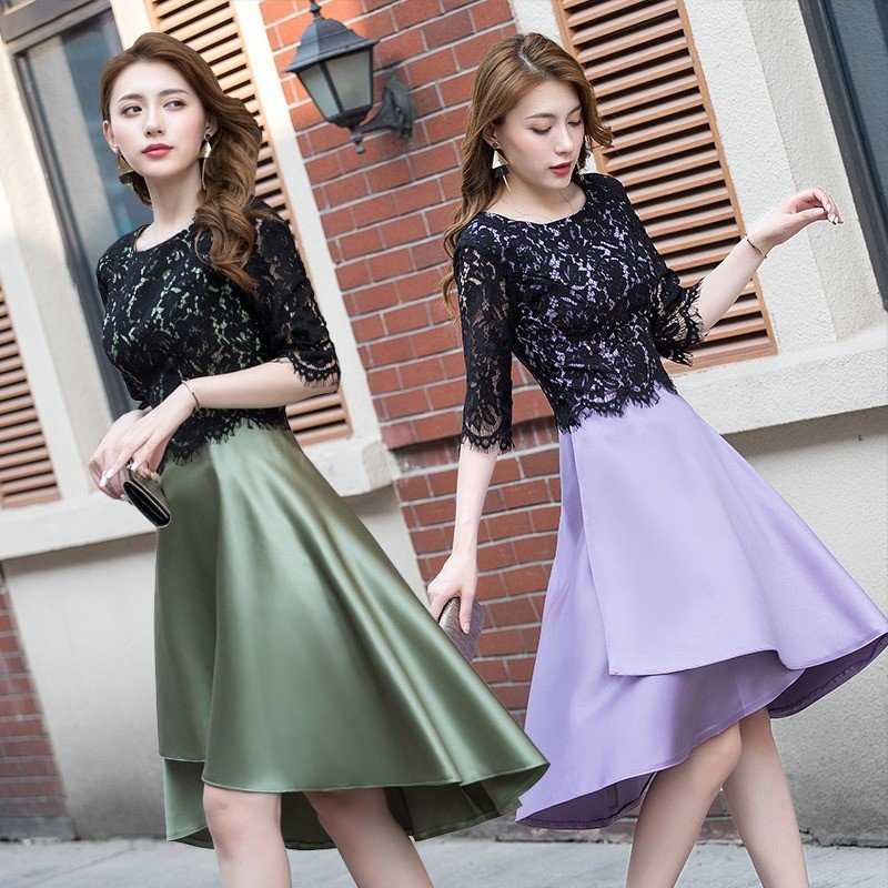 ワンピース パーティードレス 花嫁ミニドレス ウェディングドレス 可愛い 半袖 透かし彫レース 花嫁