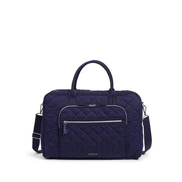 Vera Bradley Performance Twill Lay Flat Weekender Travel Bag， Classic Navy 並行輸入品