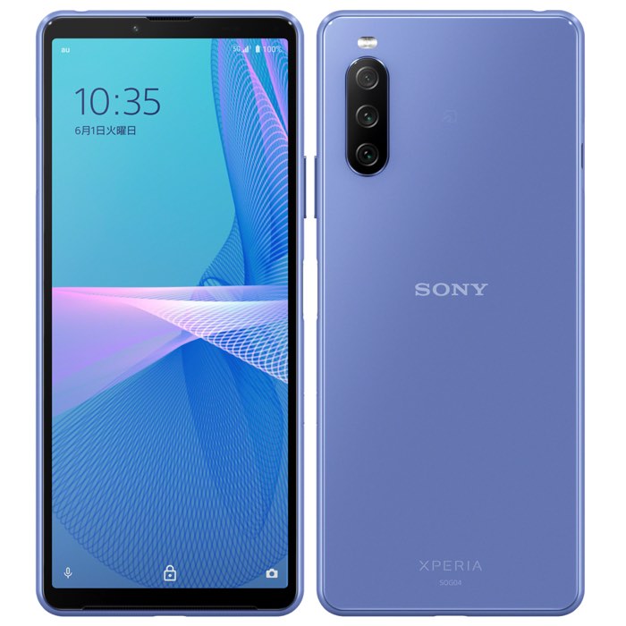Xperia 10 III 5G ファイブジー SOG04 128GB 有機EL 4K撮影 大容量バッテリー 長寿命 特典付 au版 SIMロック解除済 ax103bl-a7y9