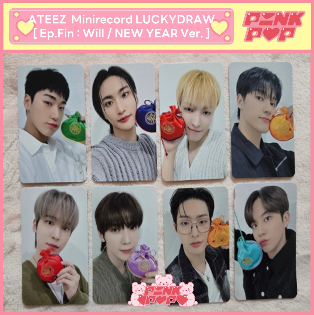 Ateez Ep.Fin : Will Minirecord Platform Ver. / 公式 Photocard 8 Set