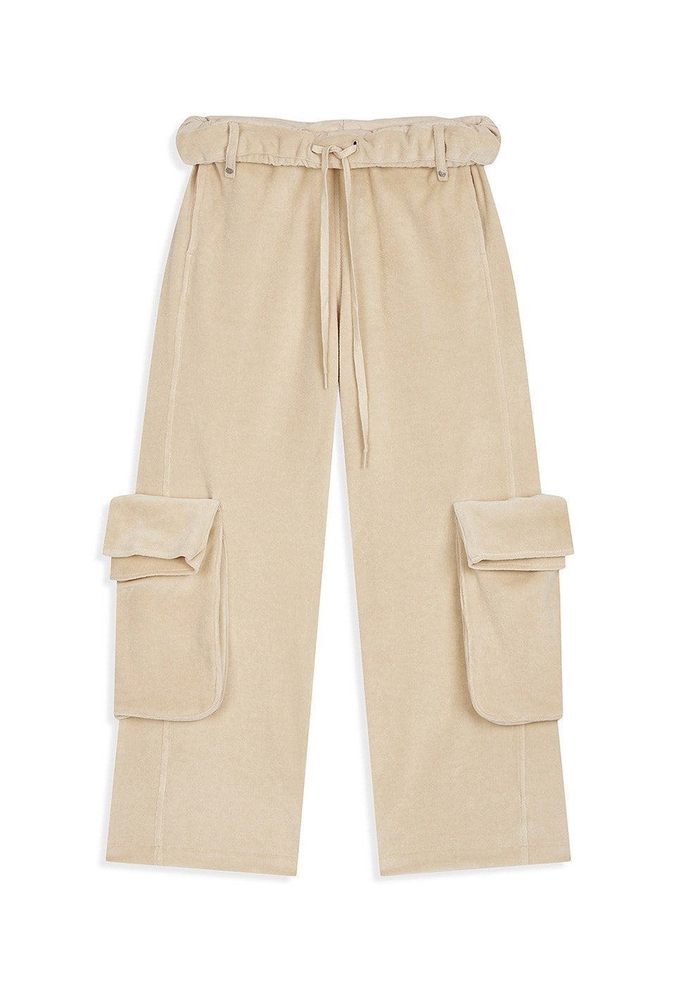 【OPEN Yy】 25FW ROLLED WAIST VELOUR CARGO PANTS : CREAM