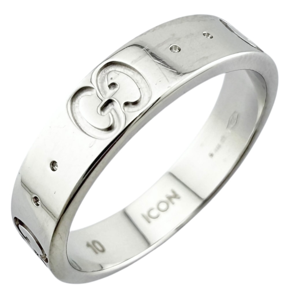 グッチ アイコン リング 指輪 9.5号 18金 K18ホワイトゴールド GUCCI 中古 美品