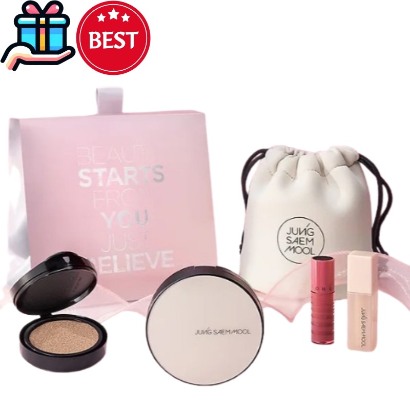 [クッションファンデ4種企画セット] エッセンシャル スキン ヌーダー クッション(リフィル含む)+コンシーラー+ティント+ポーチ 韓国人気 韓国コスメ ファンデ