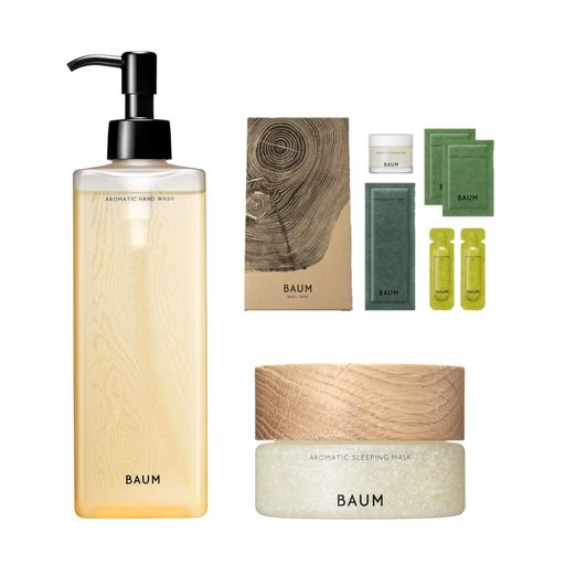 Baum(バウム) 体感キット アロマティック ハンドウォッシュ n 300mL+アロマティック スリーピングマスク a 80g クレイマスク+化粧水+乳液オイル+スリーピングマスク サンプル付き ハ