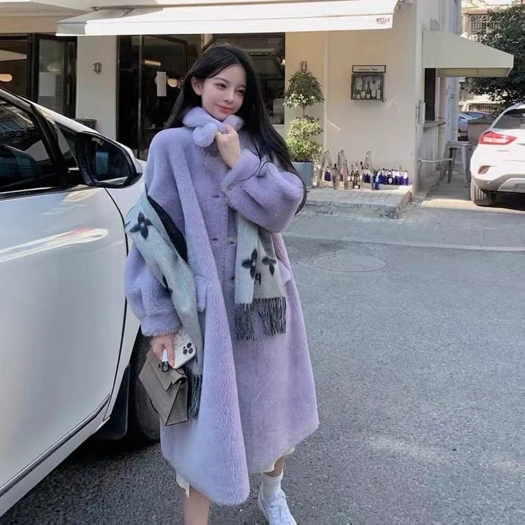 人気商品 2025 新オーストラリアウールコートレディース冬ラムスリムフィットミッドレングスインターネットセレブファージャケット