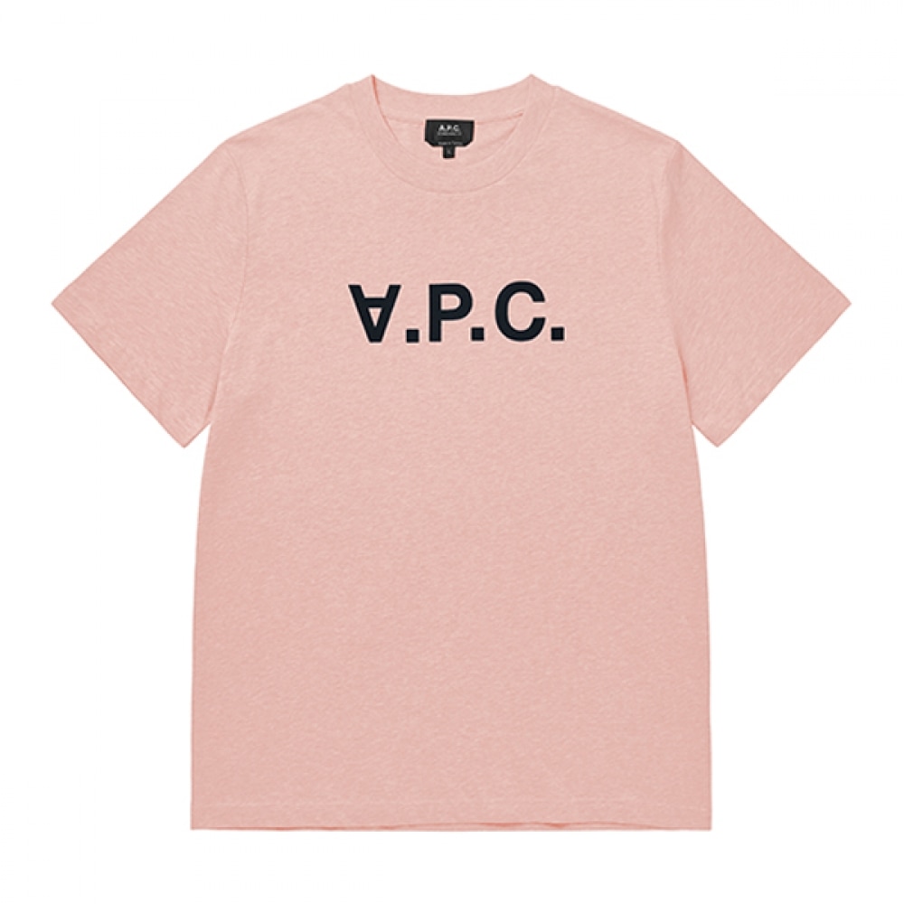 APESSE COHBM M26384 TFI ローズ/ダークネイビー PVC ベルベットロゴスタンダードグランドコモンショートスリーブ T シャツ