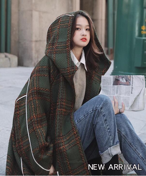 超ロングコート レディース チェスターコート　トレンチ コート チェック柄　フード付き　マキシ丈 チェスターコート ガウンコート ロング 大きいサイズ ロング丈 アウター 大きいサイズ 厚手 通勤 ア