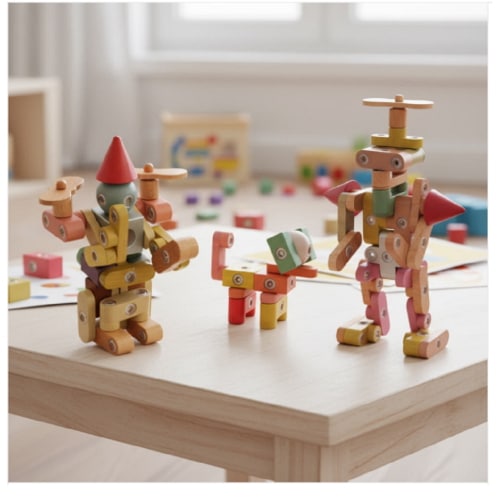 ブレインフォレストキュレックスビギナーロボットプレミアム原木マグネットブロック31pcs幼稚園子どもたち