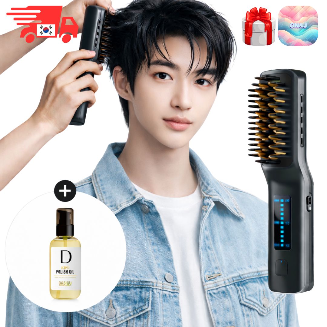 NEW ビョン・ウソクPICK ボリュームフィットスタイラー コードレスヘアアイロン USB充電式 ヘアブラシアイロン ボリュームスタイリング（ポリッシュオイル100ml 本品プレゼント）
