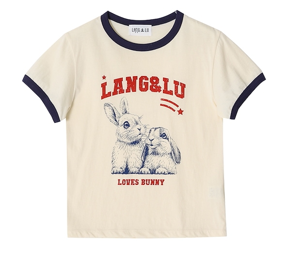 [LANG&LU] BUNNY BUNNY T-Shirts ★人気★ Qoo10 Lang&Lu ウォニョン着用 BUNNY キャラクター