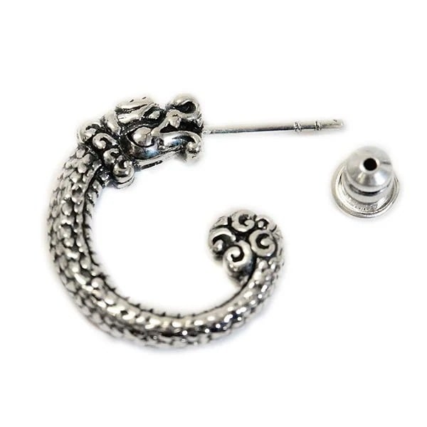 ドラゴン 龍 鱗柄 シルバー925 メンズ フープ ピアス 5,280円