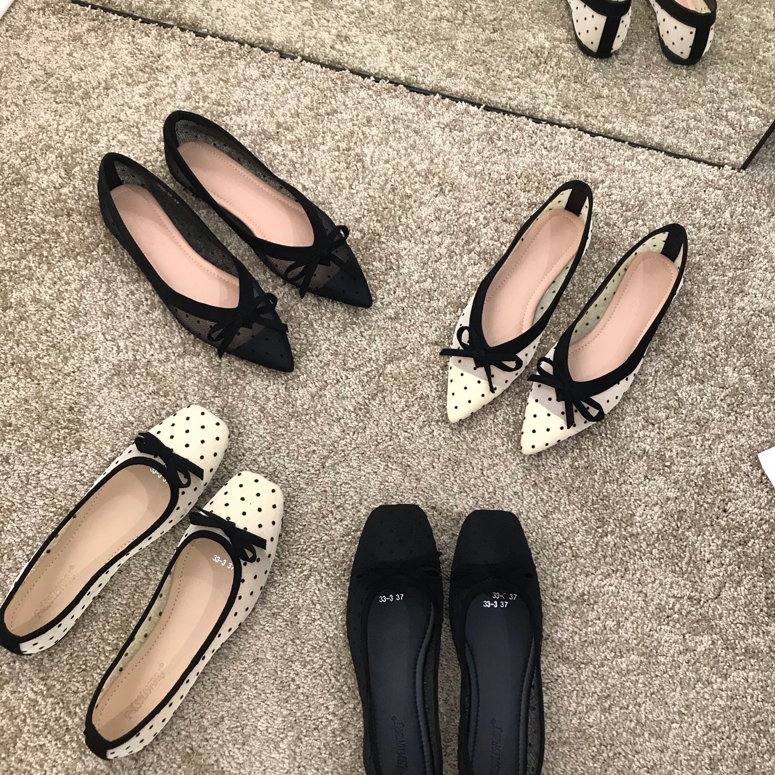 シューズ 靴 くつ クツ パンプス レディースシューズ レディースパンプス スクエアトゥパンプス ポインテッドトゥパンプス フラットシューズ ぺたんこシューズ ぺたんこパンプス バレエシューズ フラッ