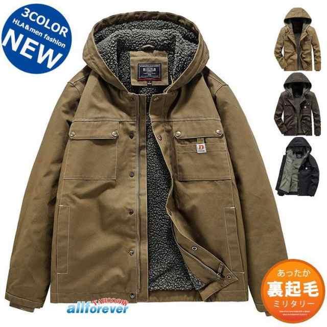 コート ボア メンズ 厚手ジャケット ミリタリージャケット M-65 防寒 裏起毛 冬服 冬 アウター フード付き