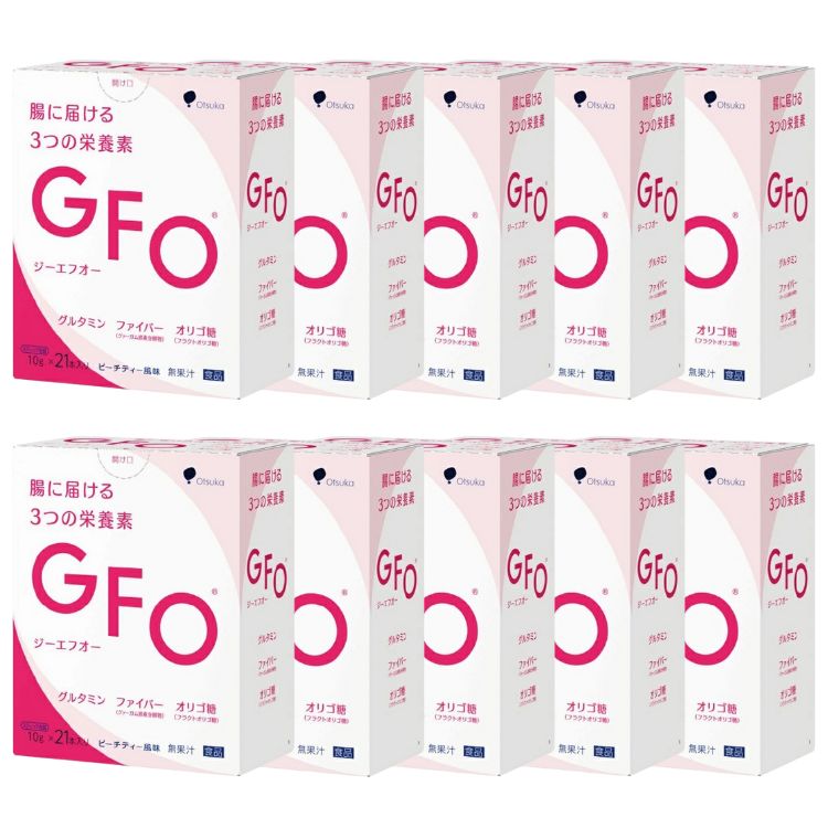 10個セット 株式会社大塚製薬工場 GFO 10g×21本 粉末清涼飲料 グルタミン ファイバー オリゴ糖 食物繊維 腸内フローラ 腸のための栄養
