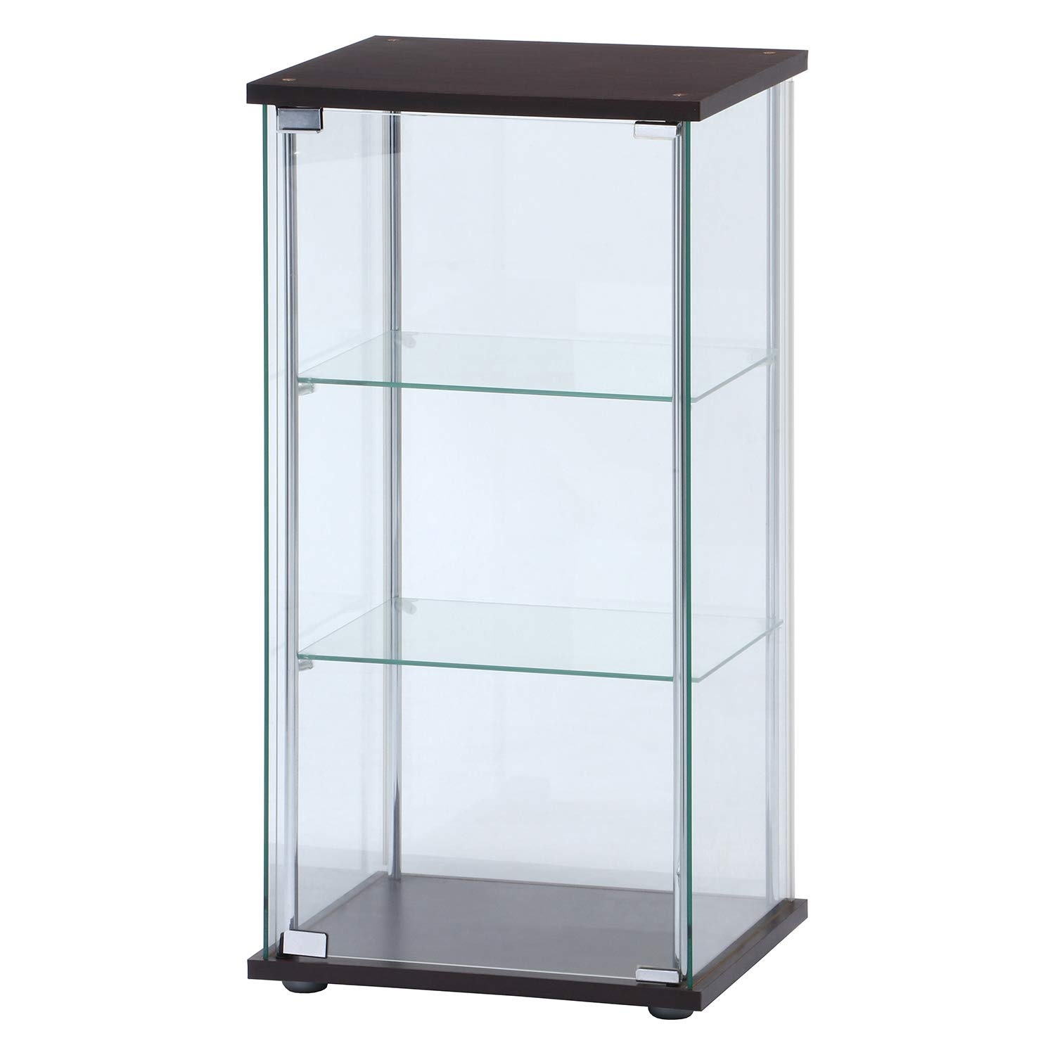 不二貿易 コレクションケース フィギュアケース 3段 幅42.5×奥行36.5×高さ86cm ブラウン 強化ガラス 全面ガラス 組立商品 96049
