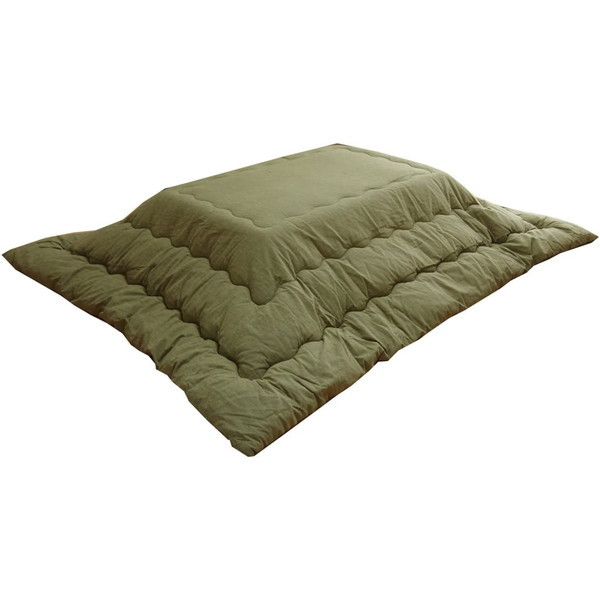 1380000002947 こたつ布団 正方形 掛け単品 つむぎ調 先染めつむぎIT グリーン 205×205cm 厚掛けタイプ メーカー直送 8,537円