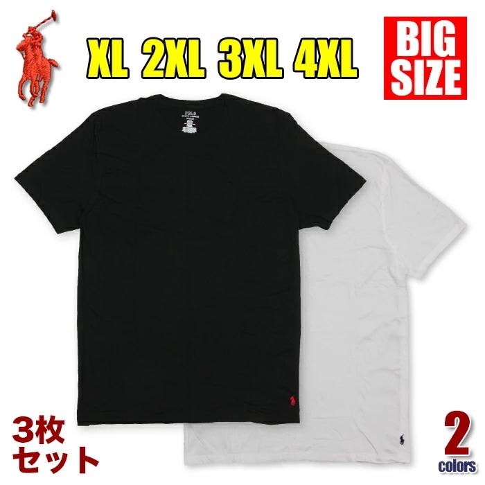 【ビッグサイズ】【3枚セット】【XL～4XL】ラルフローレン Tシャツ メンズ 大きいサイズ POLO RALPH LAUREN 半袖 無地 クルーネック ビッグサイズ ビッグシルエット ビッグTシャ