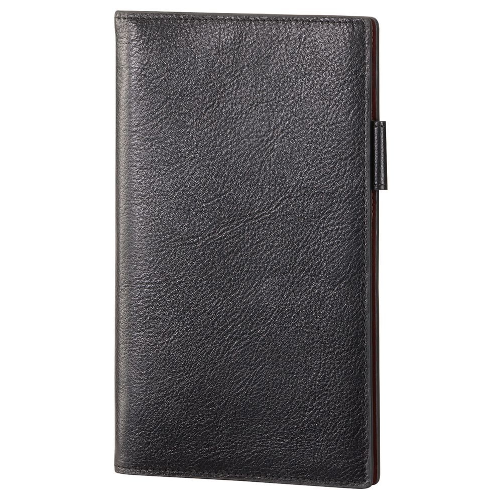 レイメイ藤井 システム手帳 2025年日付入 ダヴィンチ 聖書サイズ マンスリー 牛革 リング径11mm ブラック 25JDB27B