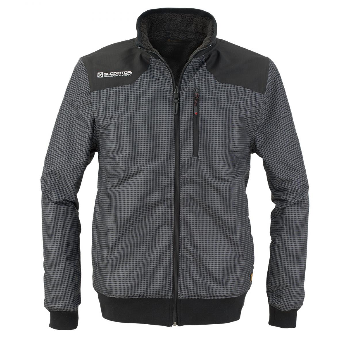 コーコス信岡 GLADIATOR リバーシブル 防寒 ジャケット グリッド ブラック LL G-9901 防風 保温性 オックス ボアフリース 胸ポケット