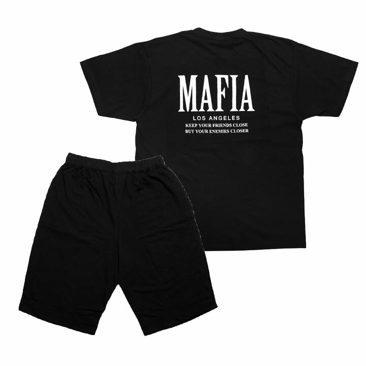 ACE FLAG 上下セット 半袖 ブランド Tシャツ ハーフパンツ メンズ 春夏用 黒 大きいサイズ エースフラッグ セットアップ ショートパンツ シンプル