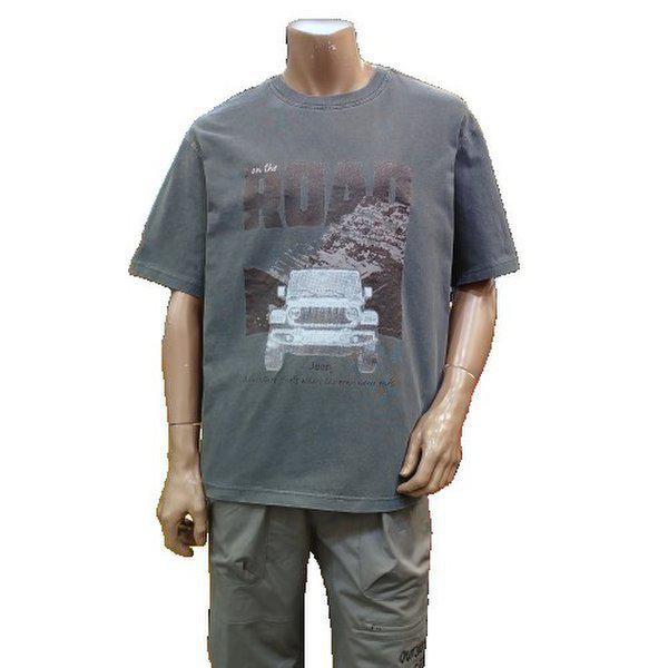 （共用）ガーメントダイイング自動車プリント半袖Tシャツ JR2TSU220_BP_BP
