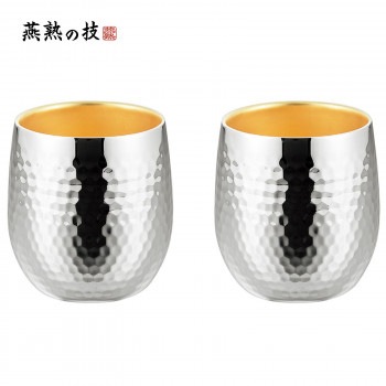 よこやま 燕熟の技 ステンレス二重ロックカップ250ml(内面金メッキ) 2P EJA-1500