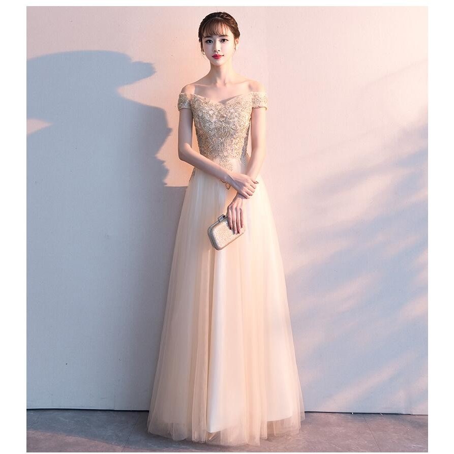 オフショルダー ウェディングドレス パーティードレス ロングドレス プリンセスドレス 結婚式 披露宴
