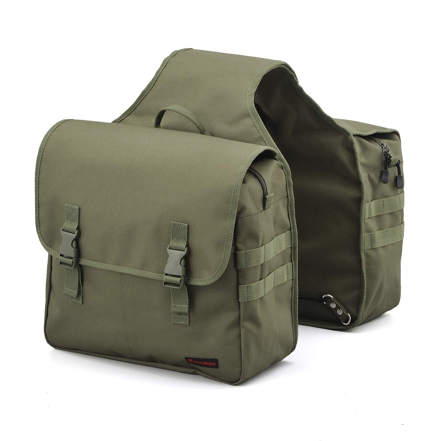 ヘンリービギンズ(Henly Begins) デイトナ バイク サイドバッグ 15L+15L 振り分け サドルバッグMIL DHS-12 グリーン 99704