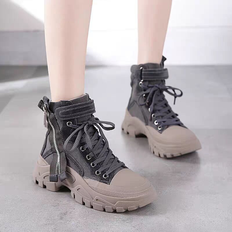 人気ブーツ レディース マーティンブーツ ワークブーツ 厚底 ミリタリー ショートブーツ 秋 アンク