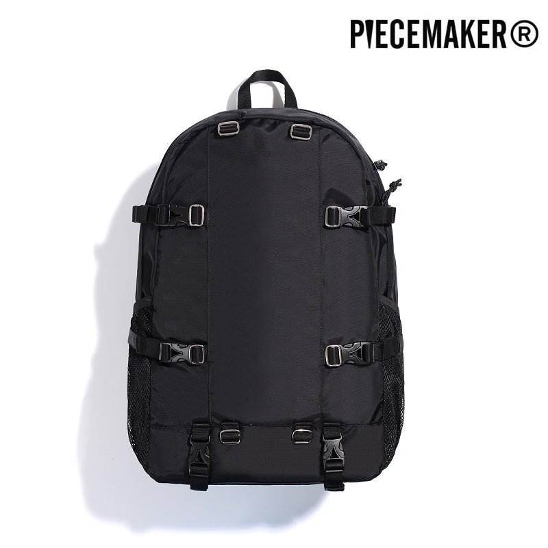 NYLON ADJUST BACKPACK (BLACK) 新学期 男女共用 デイリーバッグ 学生バッグ 登校バッグ