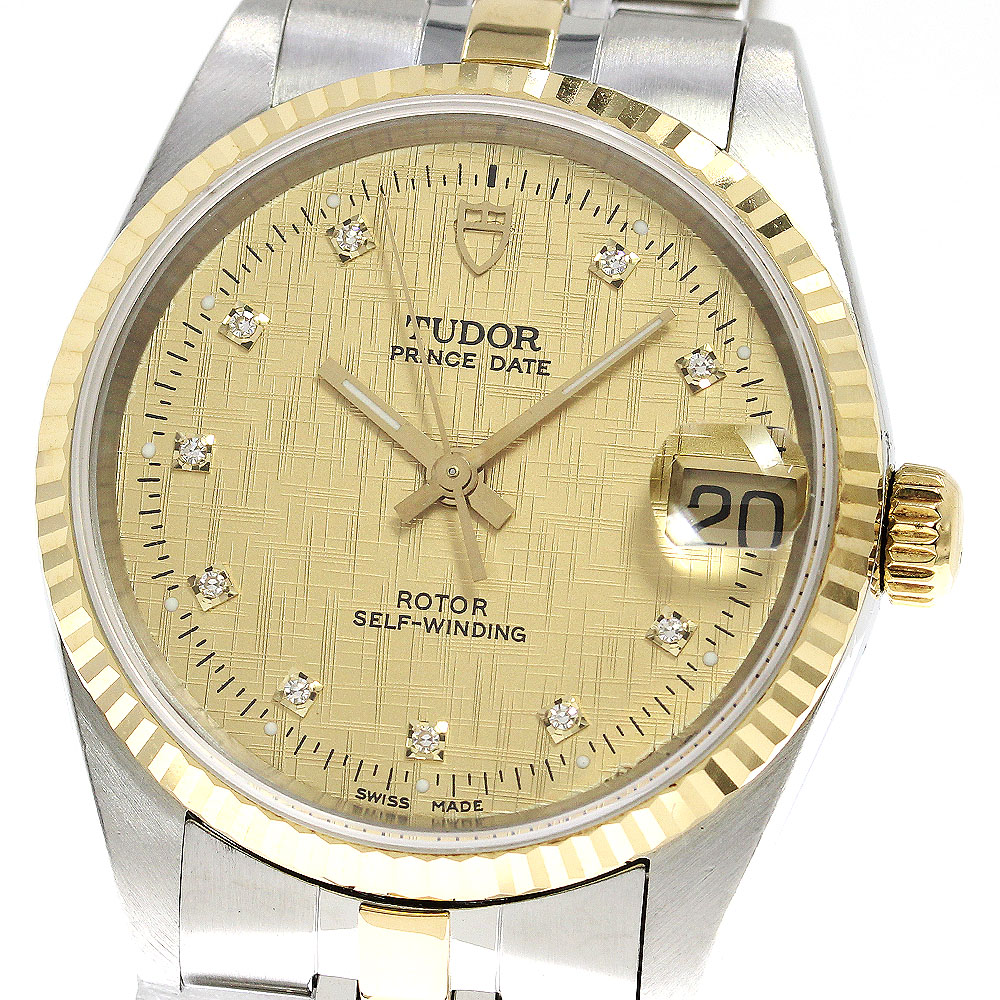 チュードル TUDOR 72033 プリンス デイト YGコンビ 10Pダイヤ cal.2824-2 自動巻き ボーイズ 良品 _753492【中古】 100,200円